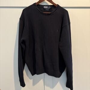 Polo Ralph Lauren Sweater Mens XL Navy Blue Pony Knit Crewneck Pullover